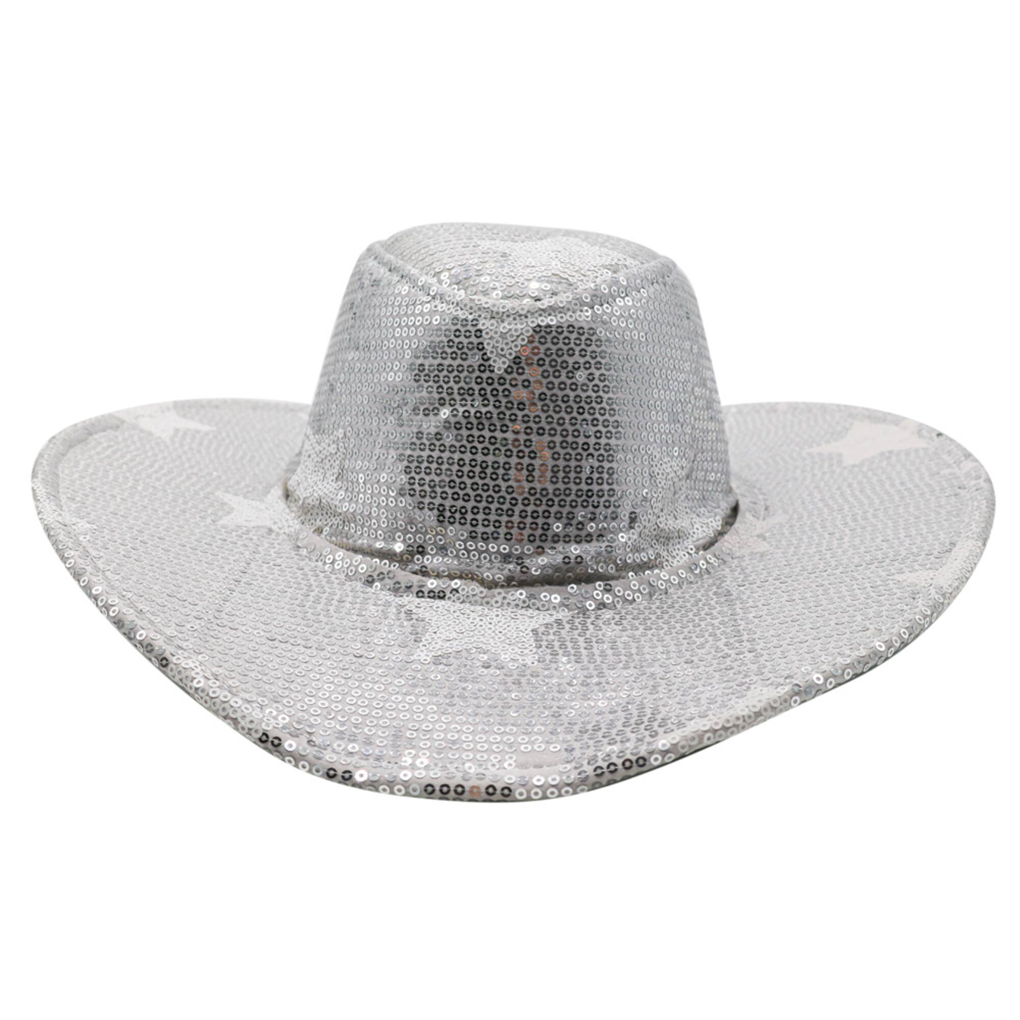 Silver Star Sequin Cowboy Hat by Celebrate It™